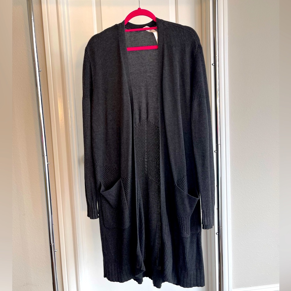 NWOT Lululemon long dark gray cardigan Sz L